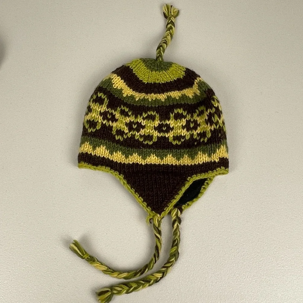 Knit Wool Fleece Lined Beanie Sherpa Winter Stocking Cap Hat Olive Unisex OS